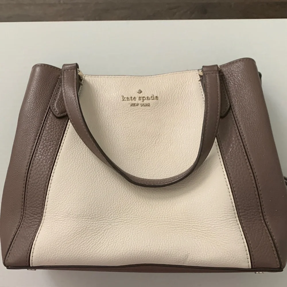kate spade Two-Tone Cream and Brown Satchel